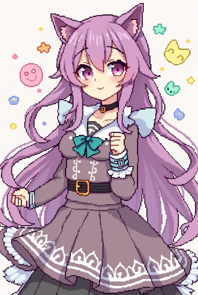 (tmasterpiece,top Quority,best qualtiy),pix,pixelart,1girl,full bodyesbian,catgirl