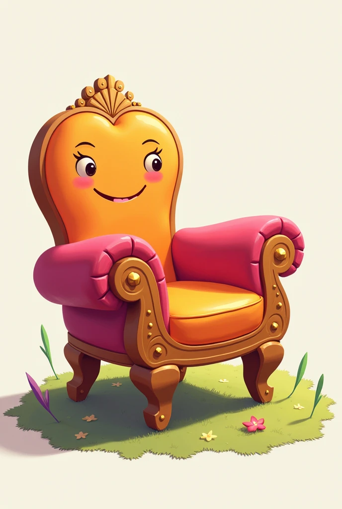 A stylish chair in cartoon style