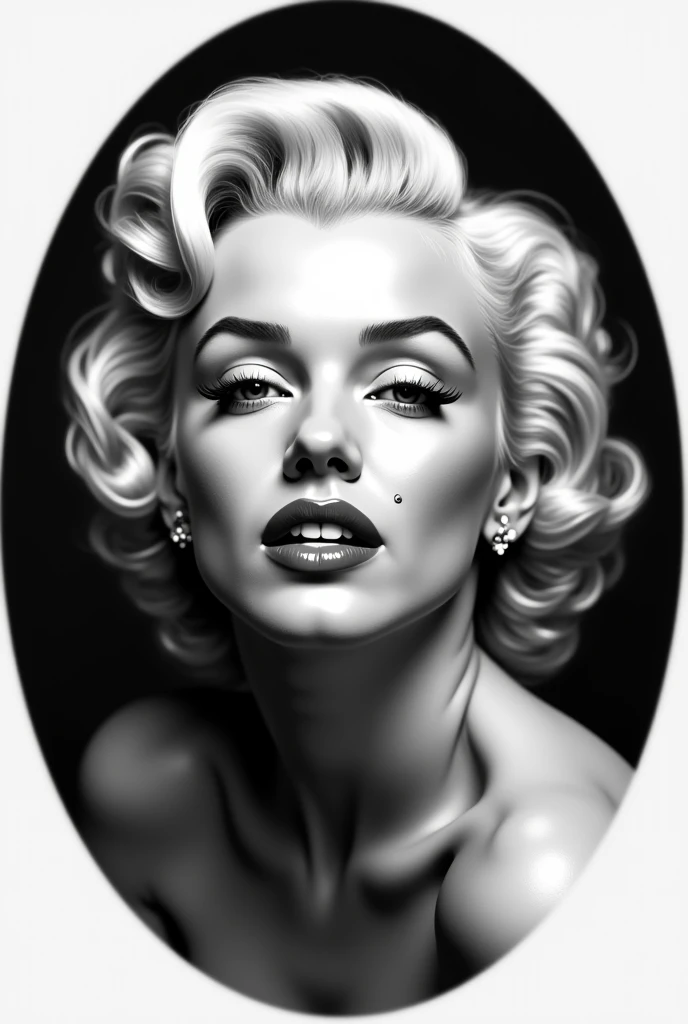 Marilyn Monroe black picture in round