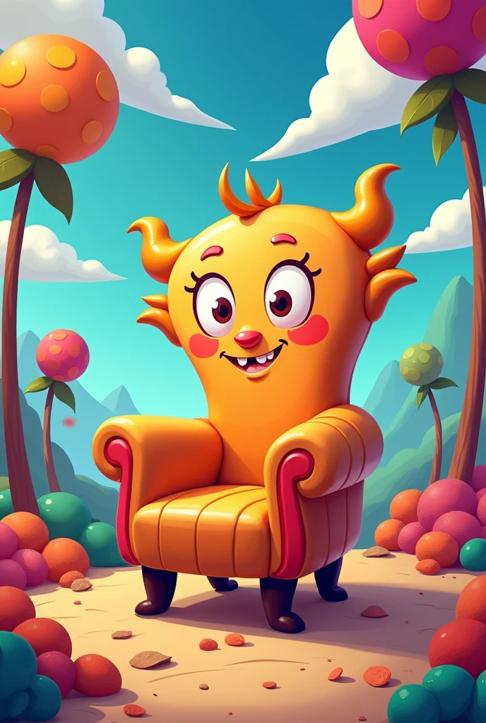 A unique chair in cartoon style



