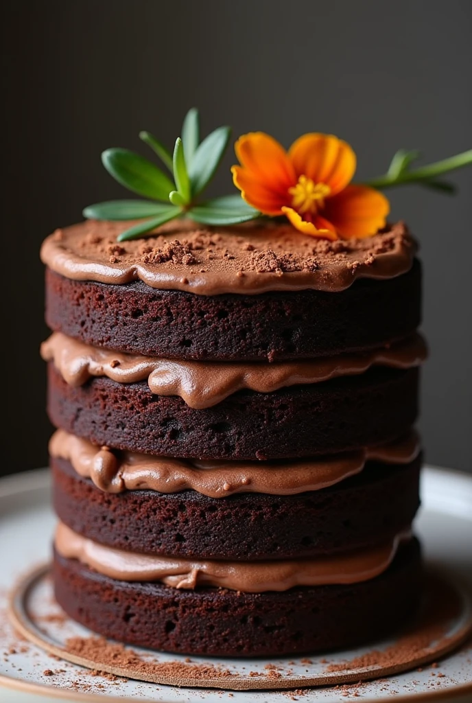 A simple 3 layer chocolate cake for 1st anniversary 