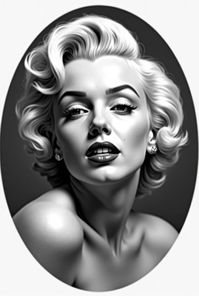Marilyn Monroe black picture in round for thumb