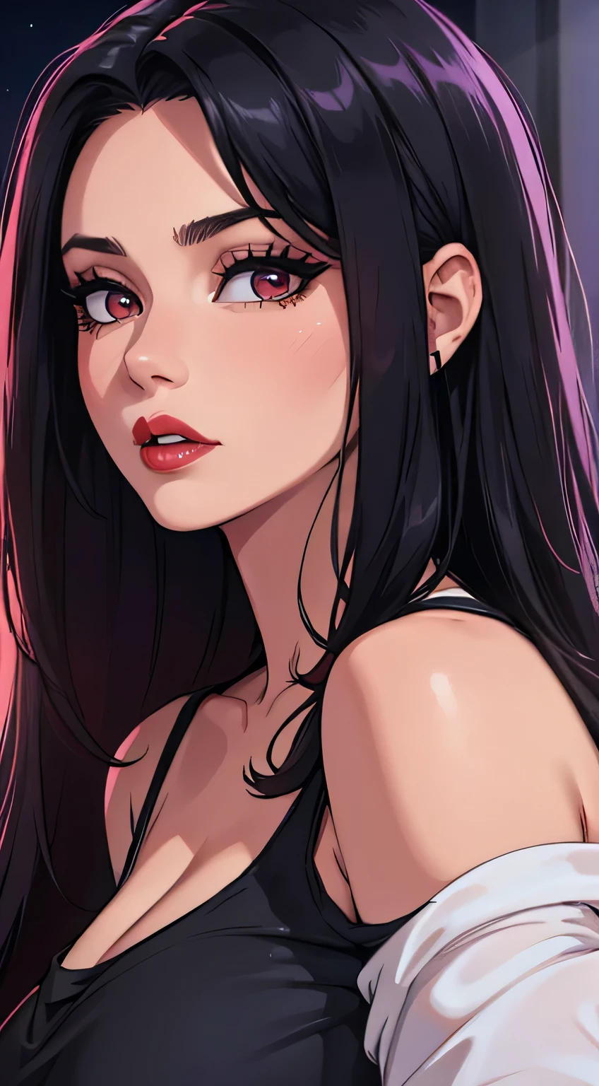 Mysterious, scary, flirtatious, hot,