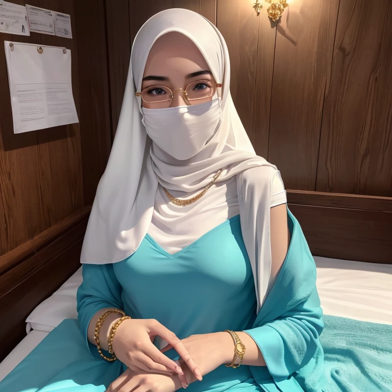 ((photography)), ((wearing hijab)), ((blue hijab)), long eyelashes, solid circle eyes, ((huge boob)) , long legs, ((legs open)), ((exposed)), light smile, ear blush, Surrealism, drop shadow, anaglyph, stereogram, tachi-e, pov, atmospheric perspective, 8k, super detail, accurate, best quality, high details, accurate, anatomically correct, legs open, ((open wide)), butt open showing to viewer