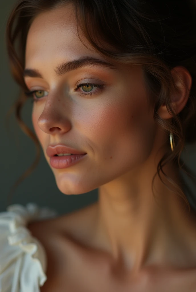 ((long shot))femme réaliste texture de peau détaillée, Beaux traits du visage, long cils, lèvres brillantes, doigts délicats, silhouette élégante, literie de luxe en soie, éclairage doux, composition cinématographique, Couleurs vives, Photoréaliste, 8k, Haute qualité