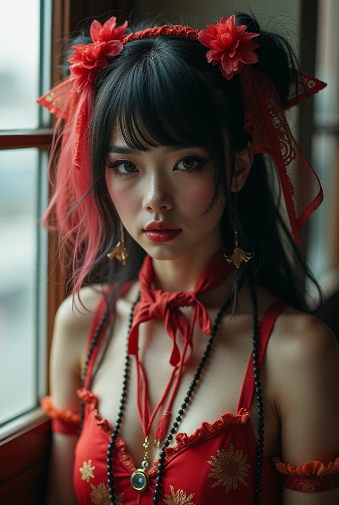 Japanese Harajuku fashionista, 24mm, 4k textures, soft cinematic light, adobe lightroom, photolab, hdr, intricate, highly detailed, sharp focus, soothing tones, insane details, intricate details, hyperdetailed, low contrast, soft cinematic light, exposure blend