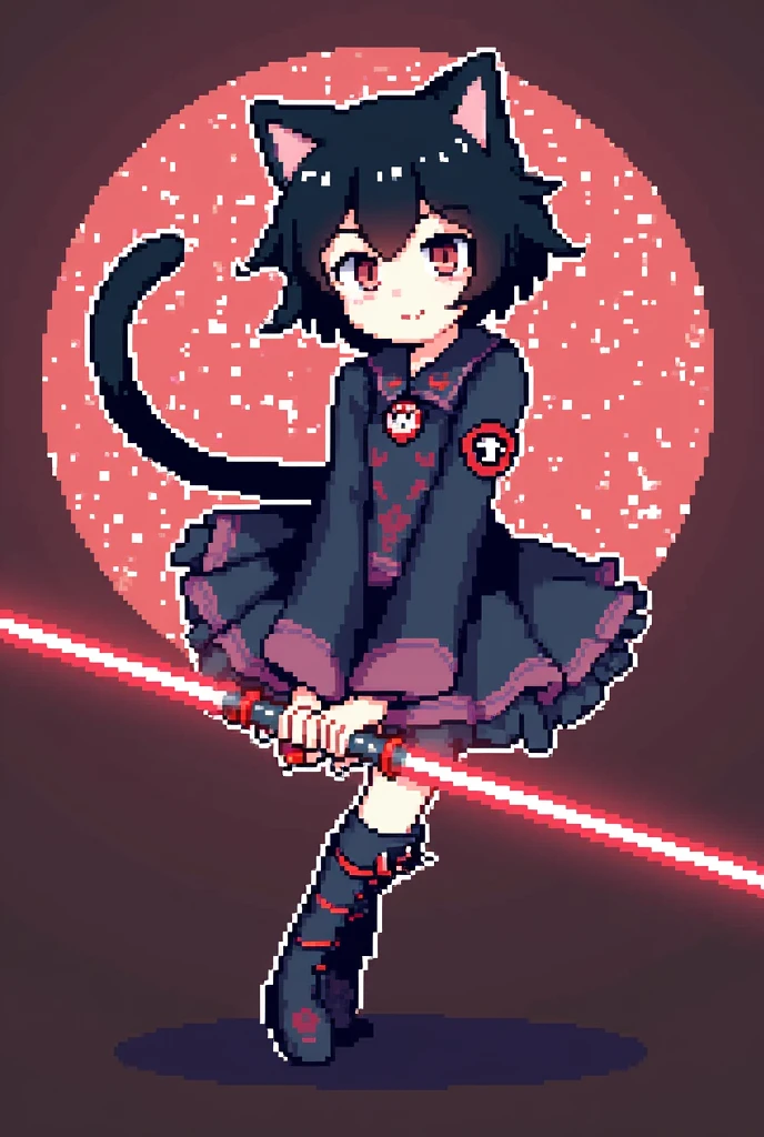 （tmasterpiece，top Quority，best qualtiy），pix，pixelart，1girl，full bodyesbian，catgirl，saberface