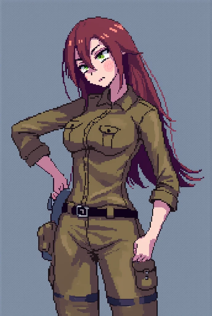 (tmasterpiece,top Quority,best qualtiy),pix,pixelart,1girl,full bodyesbian,army