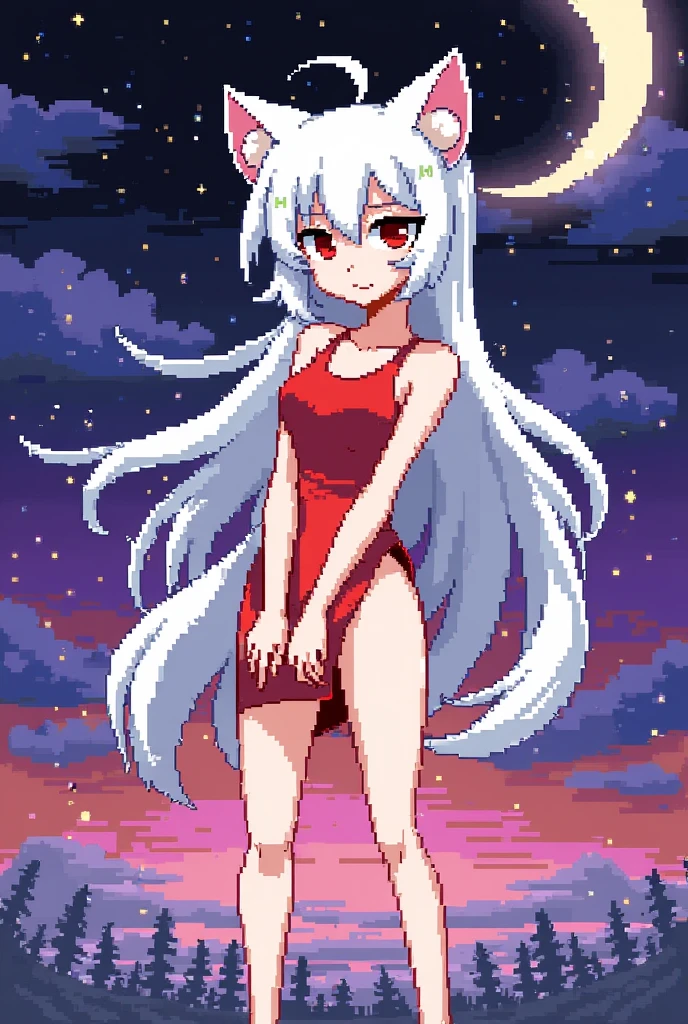 （tmasterpiece，top Quority，best quality），pix，pixelart，1girl，full bodyesbian，catgirl,