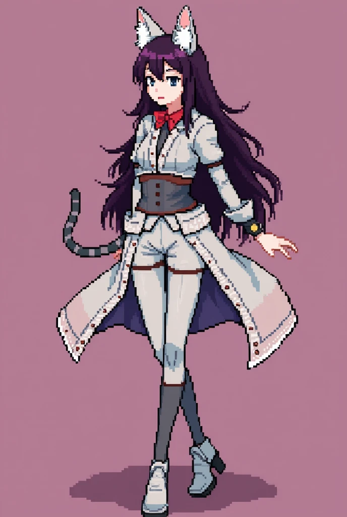 (tmasterpiece,top Quority,best quality),pix,pixelart,1girl,full bodyesbian,catgirl,