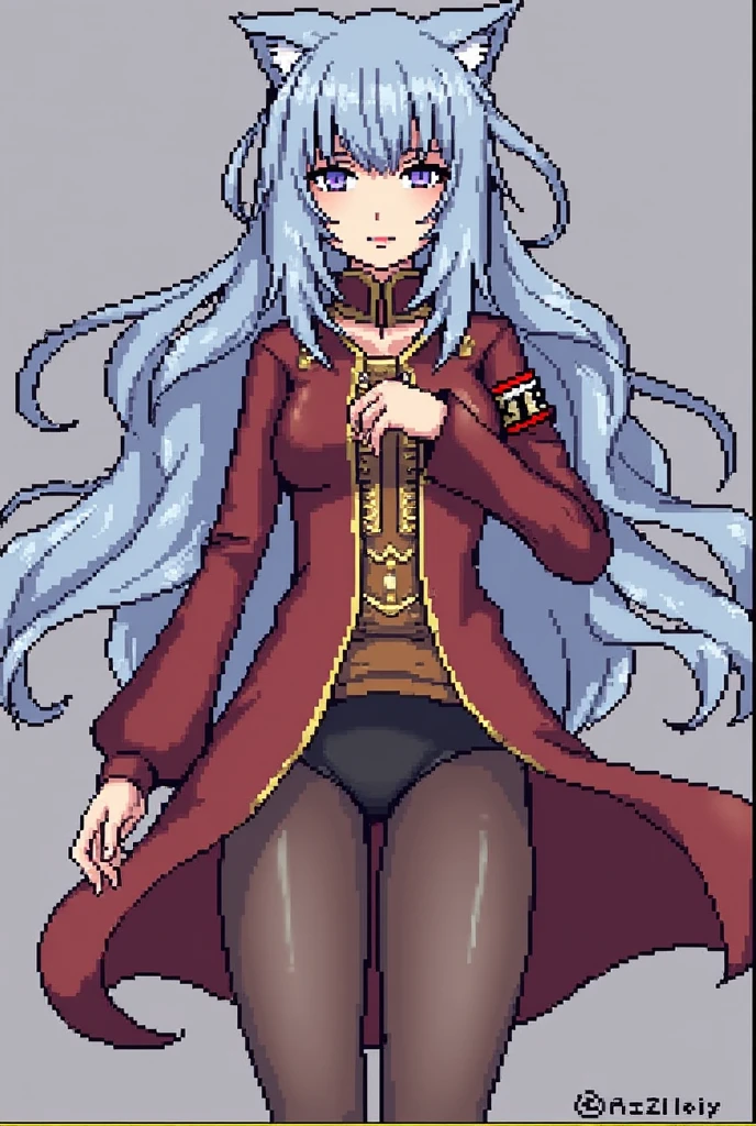 (tmasterpiece,top Quority,best quality),pix,pixelart,1girl,full bodyesbian,catgirl,army,