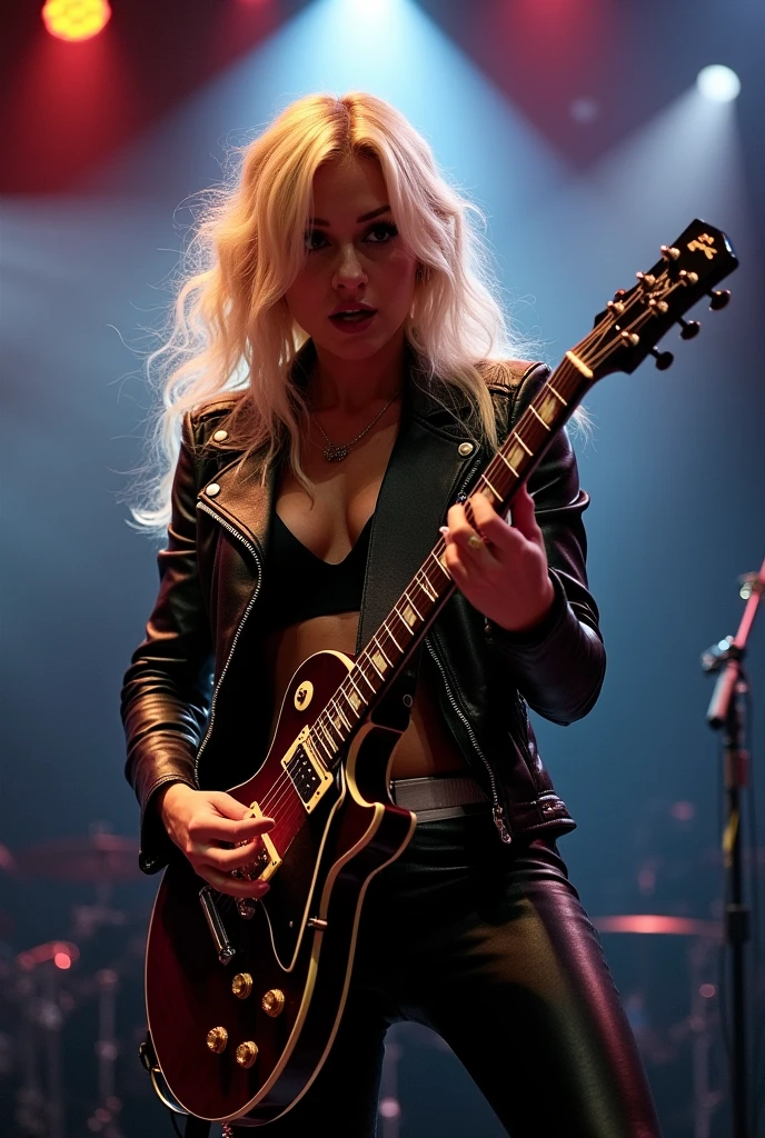 blond blond woman in leather outfit playing guitar on stage, live concert photography, playing guitar onstage, concert photography, dreamy rock girl, 2011, 2 0 1 1, 2012, 2 0 1 2, beth cavener, lindsay adler, rectangle, 2010, 2 0 1 0, rocking out, performing on stage