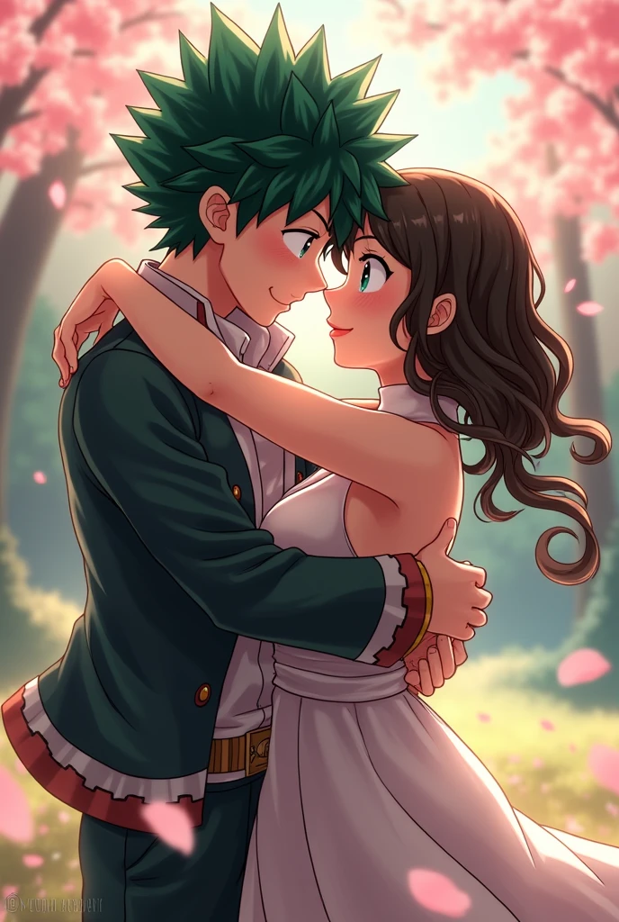 Deku and Tanjiro kissing