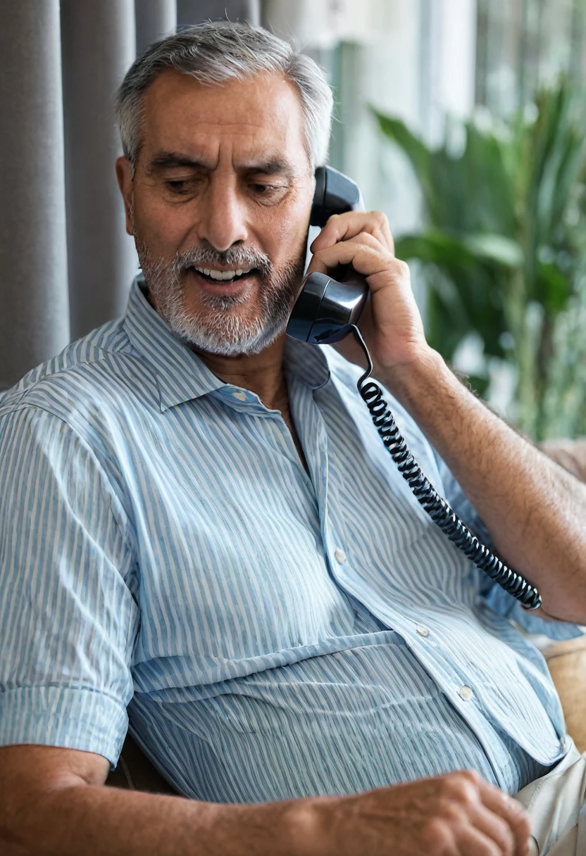 father talking on the phone