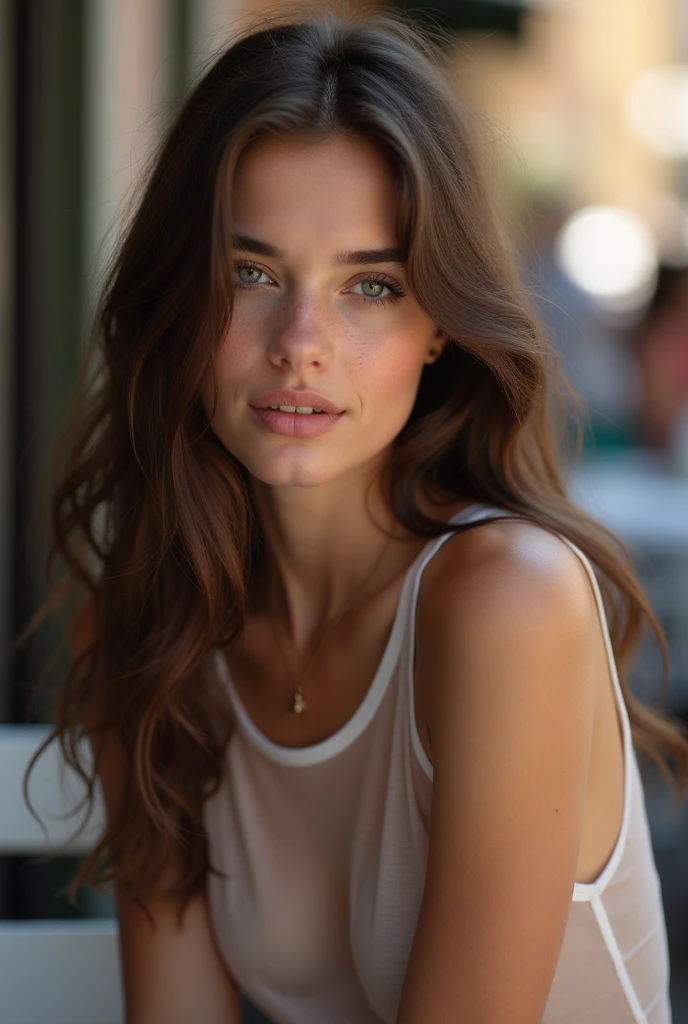nfsw,RAW,, Nikon Z 85mm, award-winning glamor photography, ((best quality)), ((masterpiece)), ((realistic)), beautiful French woman not wearing anything , no clothes , see through t-shirt , 25 years old, (long brown hair), hazel eyes, sitting outside in a cafe in Rome, , ((small breasts)), innocent, intricate details, highly detailed, sharp focus, professional, 4k, , stunning blue eyes, small, delicate, innocent, high resolution, detailed facial features, high detail, sharp focus, soft , aesthetic, extremely detailed, photo_\(ultra\), photorealistic, realistic, post-processing, maximum detail, roughness, real life, ultra-realistic, photorealism, photography, 8k uhd, photography, SEMI-SILHOUETTE light, nfsw