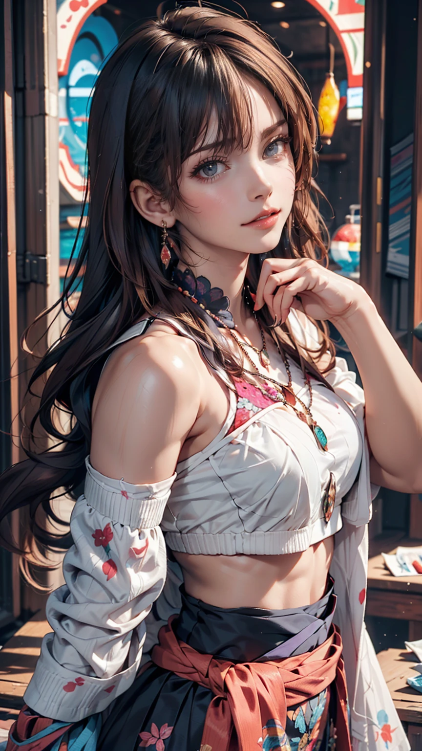 (Absurd, High resolution, Super detailed), (One girl:1.3), Twin tails, Purple Hair, break , Glitch Art, Digital Distortion, Pixelated Fragments, Data Corruption, Colorful Noise, Visual clutter, contemporary aesthetics break , Enamel Art, Glass-like surface, Vibrant colors, Glossy finish, Reflective Texture, Richly pigmented, fluid forms break , Ethnic Style, Traditional attire, Vivid patterns, Handmade textiles, Cultural motifs, Beaded Jewelry, Artisan handmade accessories