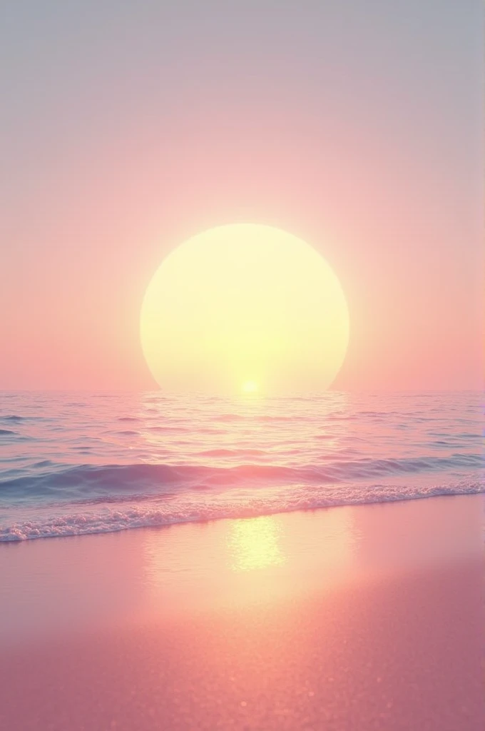 This art has to be in 3D, it has to be the sun rising from a sea on a pink beach.