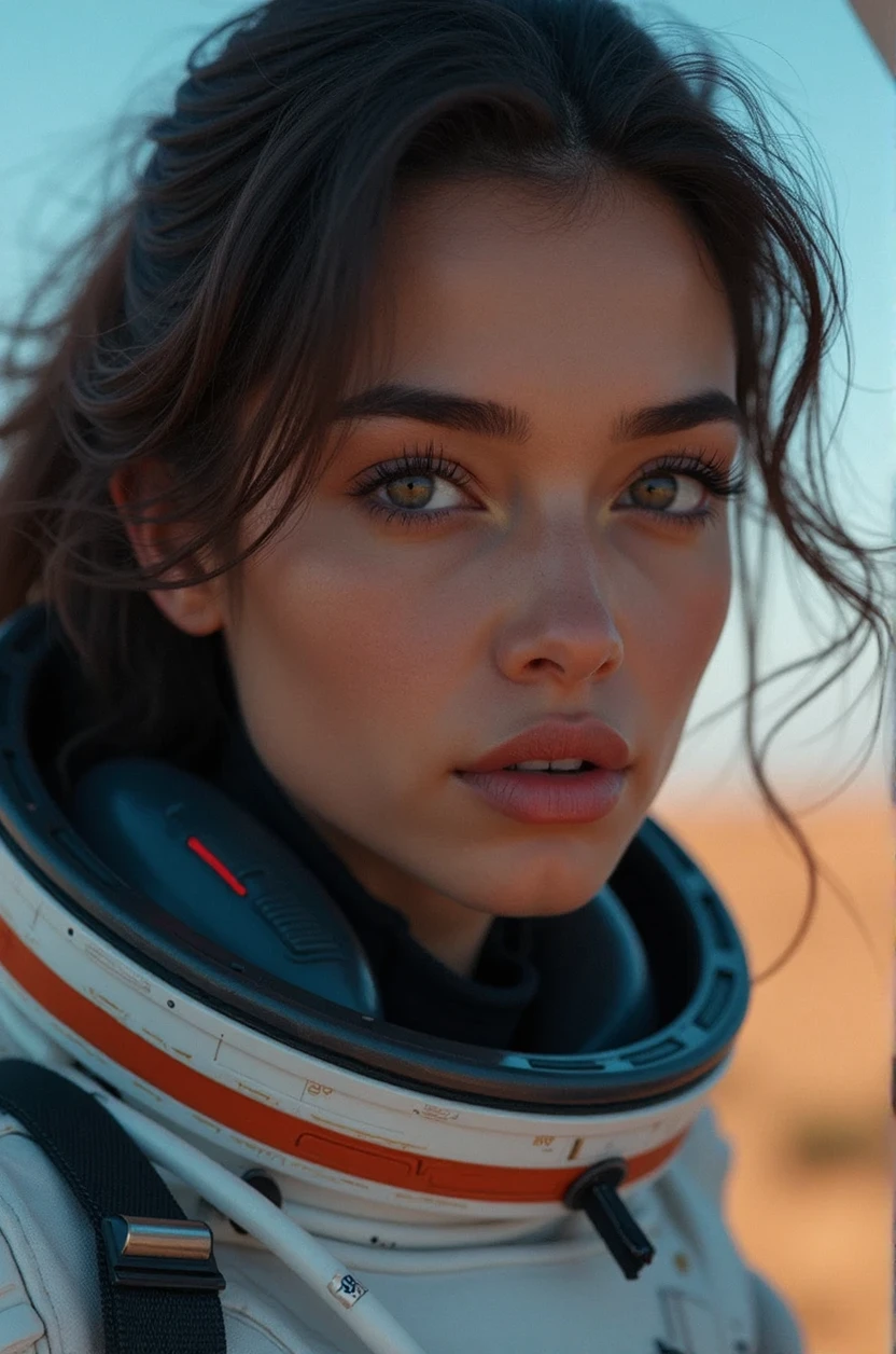 ((long shot)) brunette influencer with long, naturally wavy hair, green eyes, sexly, big , enjoying a coffee in the mountains, elegant and modern look, relaxing, Calm, extravagant , 8k, extremely detail, photorealestic, Details Complicated, Realistic skin texture, realistic hair, Textur, Happy, 8K UHD, best quality, High resolution, attention to details, very large , long shot, wide angle,(big boobs)\