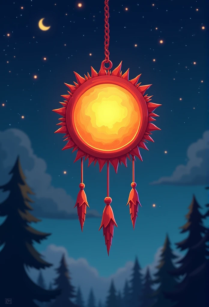 Isometric animation of Suncatcher Sil Off, lampshade/prickly, Night Sky