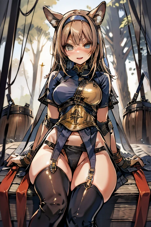 archerRo,Archer,1People Girls,Ragnarok Online,(超High resolution),High resolution,Sharp focus,(Super detailed,Very detailed),(Very detailed CG unity 8k wallpaper),(((Vibrant colors)))、{best illustration},
shiny 肌,very shiny 肌,Shiny body,plastic glitter 肌,exaggerated shiny 肌,illuminated 肌,
Complex eyes,Beautiful fine details,Symmetrical eyes,Big eyes:1.5,Seductive eyes, ((Detailed body)),(Detailed face)),(complete anatomy),
cute,Lewd,erotic,Bold,Camel Toe,Slender,Tight waist,Long legs,
(small breasts),Revealing clothing,show 肌,Perfect Fingers,
long hair, Brown Hair,White bunny ears headband,
smile,Open your mouth,embarrassed,
Bondage,chain,O-ring,See-through,Black fur stole,Black panties,Elbow Handbags,Mistress,first round,cuffs,Thigh straps,Thigh boots, Nuns,Veil,
(Outdoor),Pioneer village in the forest,A simple log house,reclaimed land,Stacked wooden boxes,Wooden box protected by linen,Sake barrel,Forest Trees々Hidden Village,Sunlight filtering through the trees,Secret Realm,Medieval European style,
(extreme close-up of thigh:1.5), (The view is from very close below:1.5), Pushing hips forward, arms behind back, (sitting), Open legs wide, spread legs,