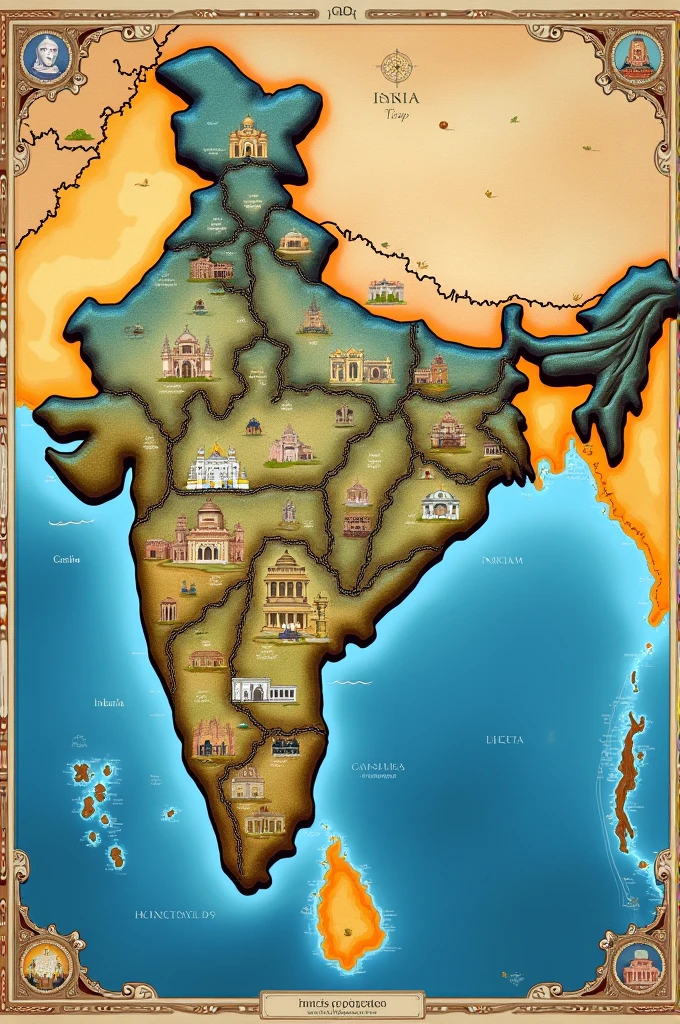 Indian map with different relegion 
