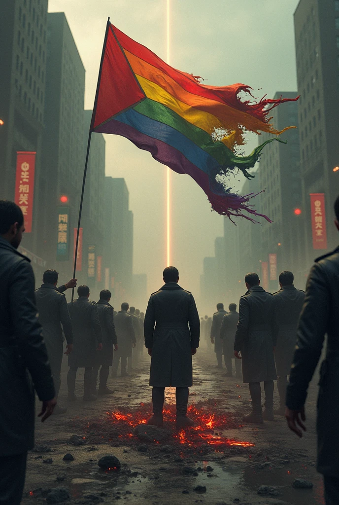 The fall of LGBT and destroy rainbow flag