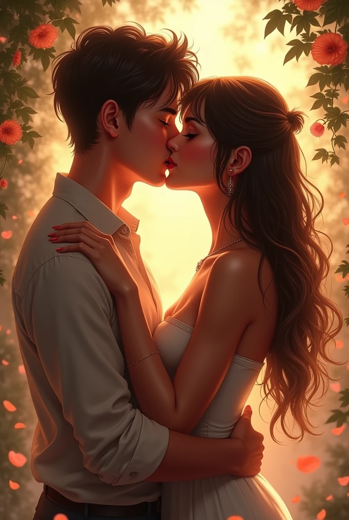 hot girl kissing to boy