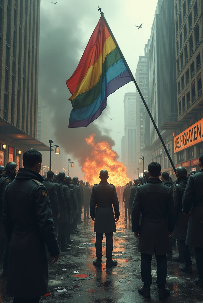 The fall of LGBT and destroy rainbow flag