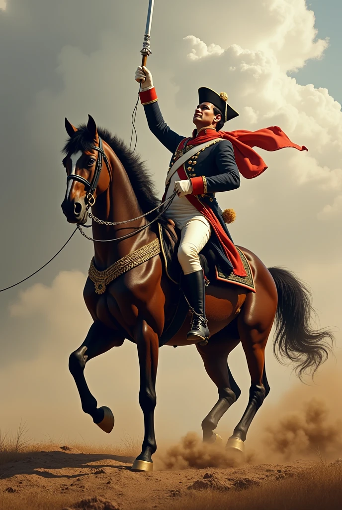 Napoleon Bonaparte, Cheval, Shout of victory, Real Life Photos, Perfect quality,Napoleon Bonaparteの肖像画が豪華に映し出されるシーン。