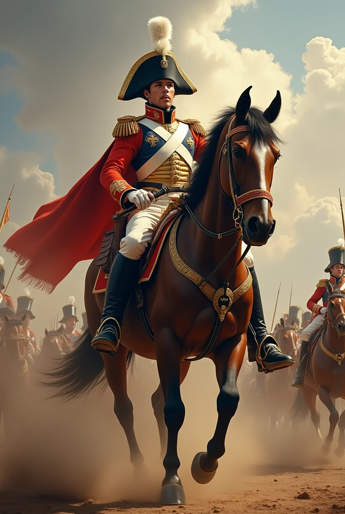 Napoleon Bonaparte, Cheval, Shout of victory, Real Life Photos, Perfect quality,Napoleon Bonaparteの肖像画が豪華に映し出されるシーン。