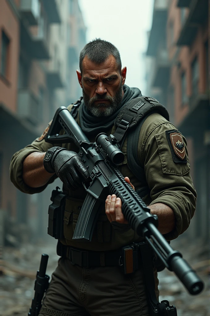 Man aming with gun