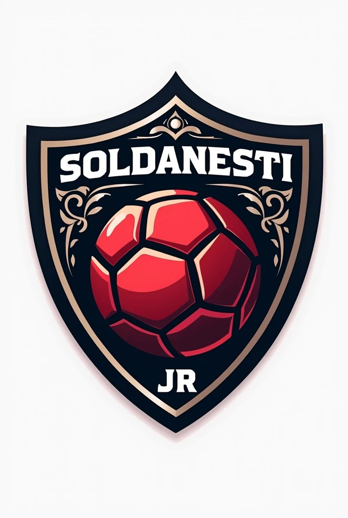 Soccer team logo with name Soldanesti JR inspired from Manchester United