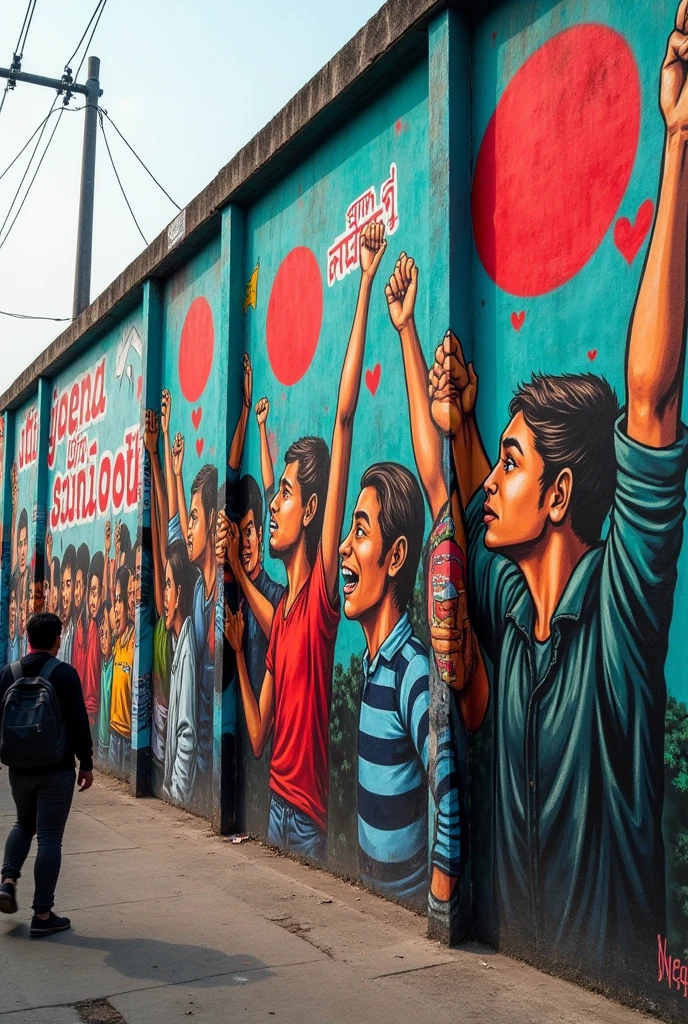 Wall graffiti related to Bangladesh qouta movement