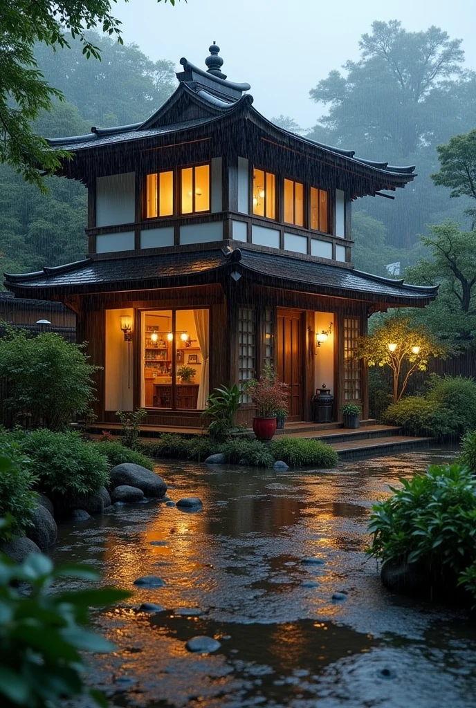 Japanese-style house, Sweet place, Rain