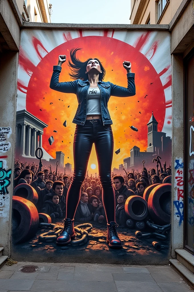 Graffiti related to victory against a female dictator 