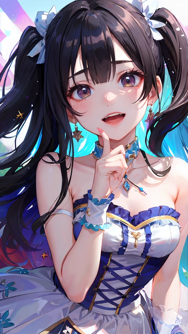 Very cute and beautiful K-POP female idols, Sing on the Gondola Live Stage,
break,
Face close-up, Singing scene, Dress scene, Looking at the audience,
break,
Idols depicted in vibrant colors, Colorful idol dresses, Expressing the singing voice of an idol with warm colors
