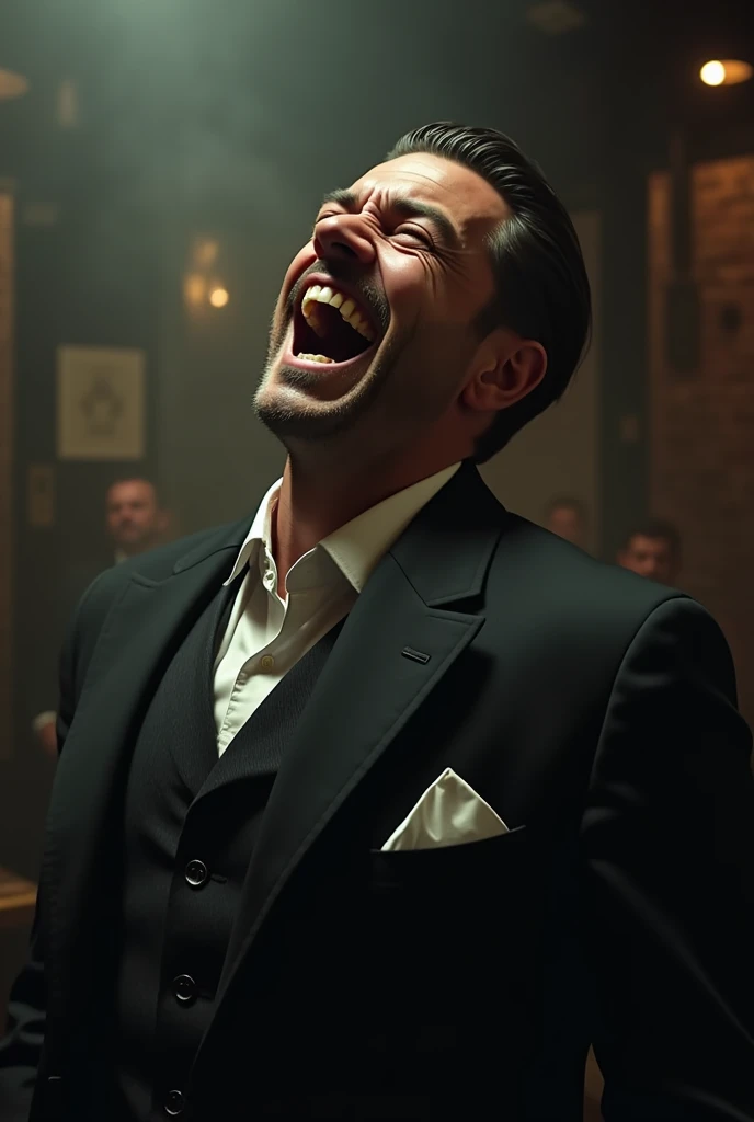 Peaky blinder is laughing laud 