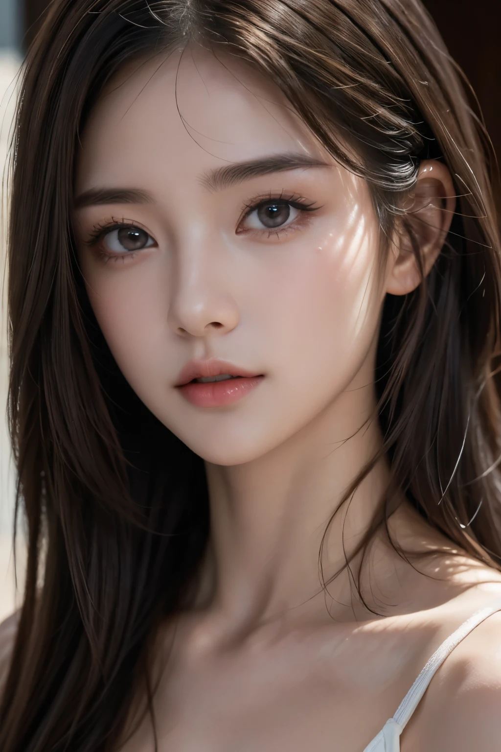 Masterpiece, high quality, high resolution, ultra detailed, perfect anatomy, beautiful eyes, beautiful girl, portrait, girlfriend, dark beige hair