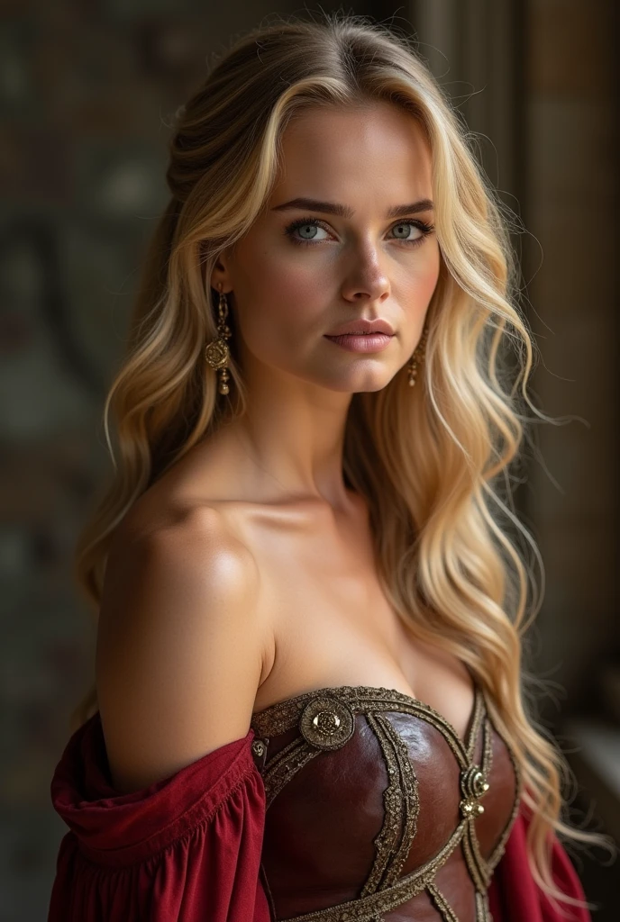 Image of beautiful young Dianne Kruger if she was in Game of Thrones universe.Inspired from her look in Troy movie.