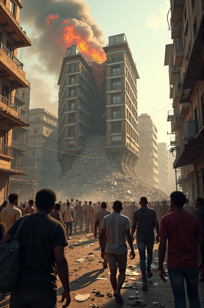 Ethiopian,Opposition to the government,Ethiopia city,fire,When a building collapses