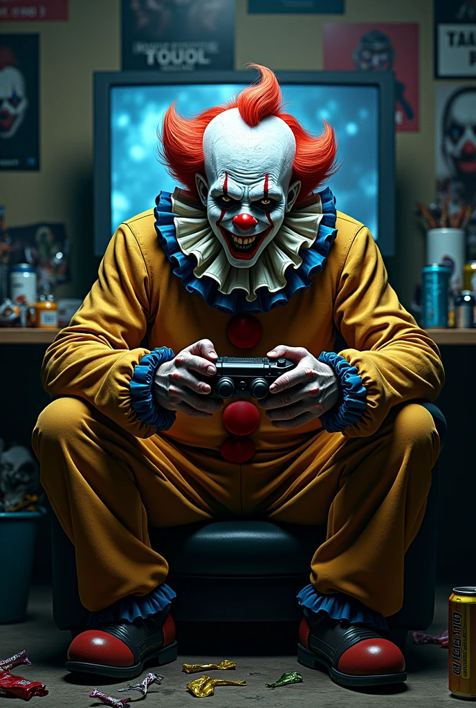 Syco killer clown playing video games
