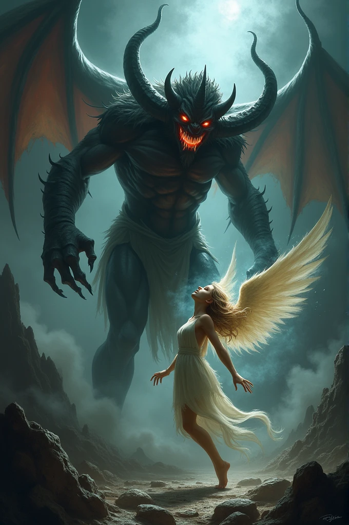 A demon with a kidnapped angel
