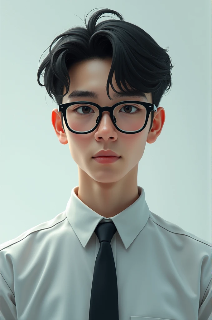 A technical boy with glasses looking at me