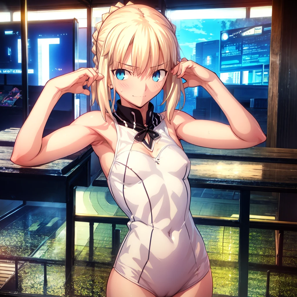 High resolution, 最high resolution,high resolution,{Things to know_f de stay night ufotable:1.15}, Rubio_ Best Quality, masterpiece, フルnude,Sweatだく,Blushing,smile,Armpitアップ,Sweat,Armpitを広げて見せている,bed,Moist,Blonde,whole body,pubic hairあり,Love juice,Armpit,side,sideの下,Armpitの下,sideアップ,Sweatをかいている,sideSweat,Upper Body, 1 person,sideズーム,Armpitズーム,Armpitを見せつける,sideを見せつける,両Arms behind head,nude,Raise your arms, Inner cavity reflection,whole body,Two arms,Alone,sexy,1 personだけ,Looking at me,膣からsemenが垂れている,front,pubic hair,Obscene lines,Ray tracing,Slender body,E Cup,Embarrassing,Armpit強調,side強調,ArmpitSweat,sideSweat,Wet Skin,Open your mouth,Noise Reduction,((Place your hands behind your head)),Emphasis on the crotch,Chest Enhancement,stage,Perfect lighting,体をfront,Look up,looking at the camera,真front,I don't want to go away.,体をfront,両Raise your arms,両Arms behind head,Embarrassing,Hands behind head,Hotel Rooms,bedの上,全naked,naked,膣からsemenが垂れている,bedに横たわる,,フルnude,オイルを塗ったテカテカのsideの下を見せる、オイルを塗った光沢のあるsideの下:1.30、Surreal、sideの下、オイルを塗った光沢のあるsideの下:1.30、光沢のあるsideの下、オイルを塗ったぬるぬのsideの下:1.30、ぬるぬるした光沢のあるsideの下:1.20、明るく詳細なsideの下、sideの下の細かいシワ:1.7、リアルなsideのシワ:1.7、sideの下を照らす光:1.4、side毛穴の細部まで), Armpit見せポーズ,side見せポーズ,Nipples,Nipplesが立っている,No clothes,素っnaked,Armpitアップ,sideアップ,NaughtyなArmpit,Naughtyなside,Sweat,Naughty,Arms behind head,Armpitを広げる,sideを広げる,Embarrassed look,Love juiceが垂れている,NaughtyなPussy,体をfrontへ,pubic hairが生えている,pubic hair,semen,semenまみれ,Naughtyな体,Naughtyな身体,NaughtyなPussy,Naughtyなgenital,genital,NaughtyなPussy,Naughtyなnaked,Naughtyなnaked体,Naughtyな肉体,Naughtyなボディー,恥ずかしそうにArmpitを見せている,恥ずかしそうにsideを見せている,lotion,lotionまみれ,Vaginal fluid,Vaginal fluidが垂れている,Love juice,Love juiceが垂れている,semenでベタベタ,Sticky with semen,Sperm,Spermまみれ,Spermでベタベタ,Pussy,Pussyを見せつける,Pussy,Pussyを見せつける,Embarrassed look,Groinにタトゥー,Groin,View your viewers,genital,女genital,湿ったArmpit,湿ったside,smile,4K,（8k）,Noise Reduction,Place your hands behind your head,Emphasis on the crotch,((Place your hands behind your head)),(Shiny, oily skin), Raise the hand, (Raise your arms above your head:1.5), Put your arms behind your head, sideの下, (sideの下 into viewer's face:1.5), (View your viewers:1.5), Raise the hand,蒸れたArmpit,蒸れたside, sideの下を露出させる,Armpitの下を露出させる,両手を頭に当ててbedに座わる,蒸れたArmpit,蒸れたside,