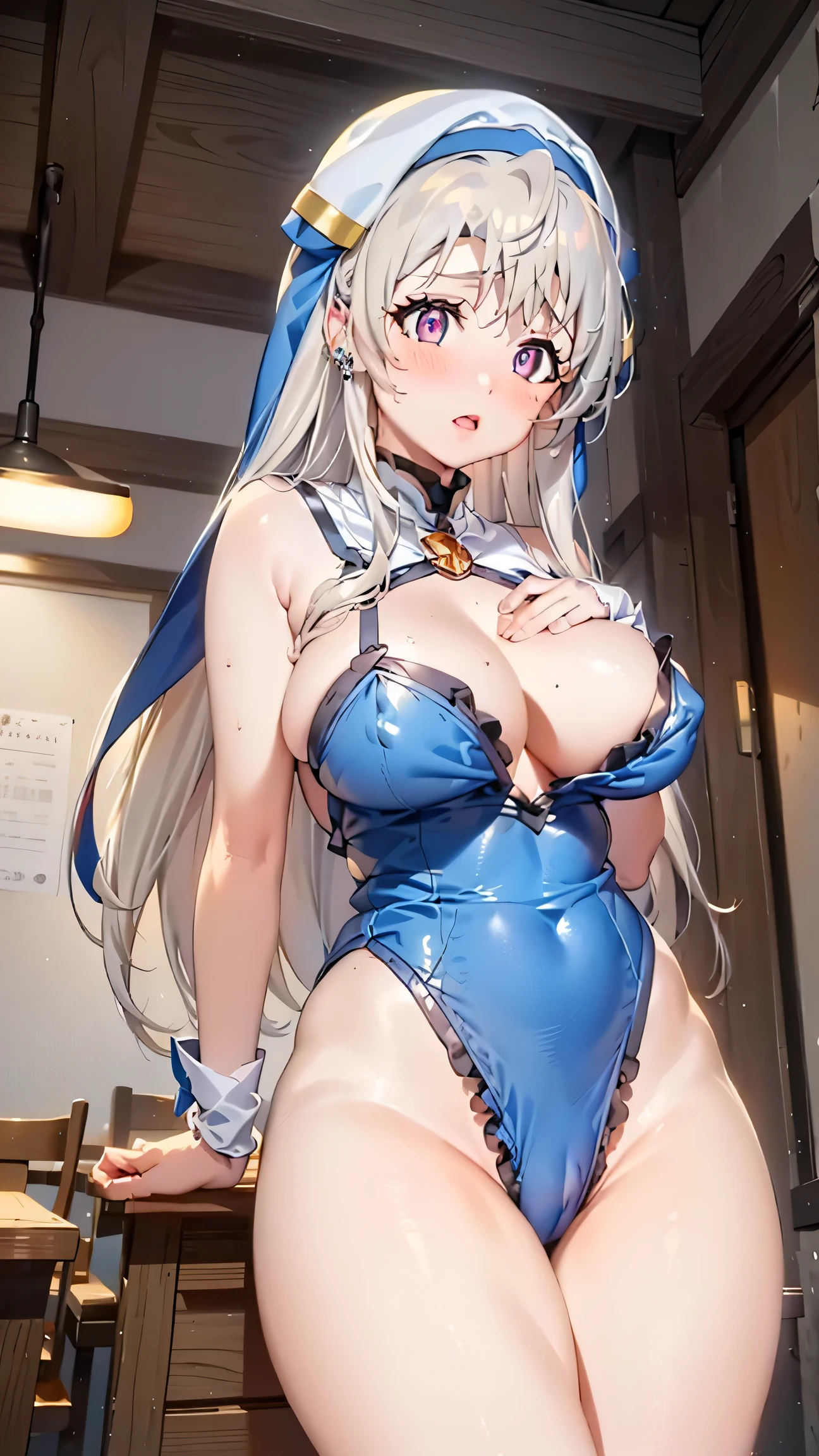 ((masterpiece、best quality、Very detailed)、((A girl))、((Black Hair、Very long hair、Cover your eyes))、Pink Eyes、Fear、((There are many piercings))、((Large ))、Cowboy shooting、Shot from below、Office Background,((best quality)), ((masterpiece)), (detailed), (character focus、Breast whole body), Anime 2D Rendering, Realistic young anime women, Five fingers, Perfect face, Beautiful details, Beautiful Body, Beautiful breasts, Beauhighs, (Huge breasts)、Beautiful Fkin burns), baby face、 12 year old girl、A girl、nun her face and body toward the audience,Beautiful face and charming shyness,eternal,Hair Cover your eyes,(Large Breasts),Shy,Exceed,Thick Legs,Fascinaree-dimensional,Fascinating three-dimensional,Fascinating three-dimensional,Magical girl,Bright Black,((前发Hair Cover your eyes)),night