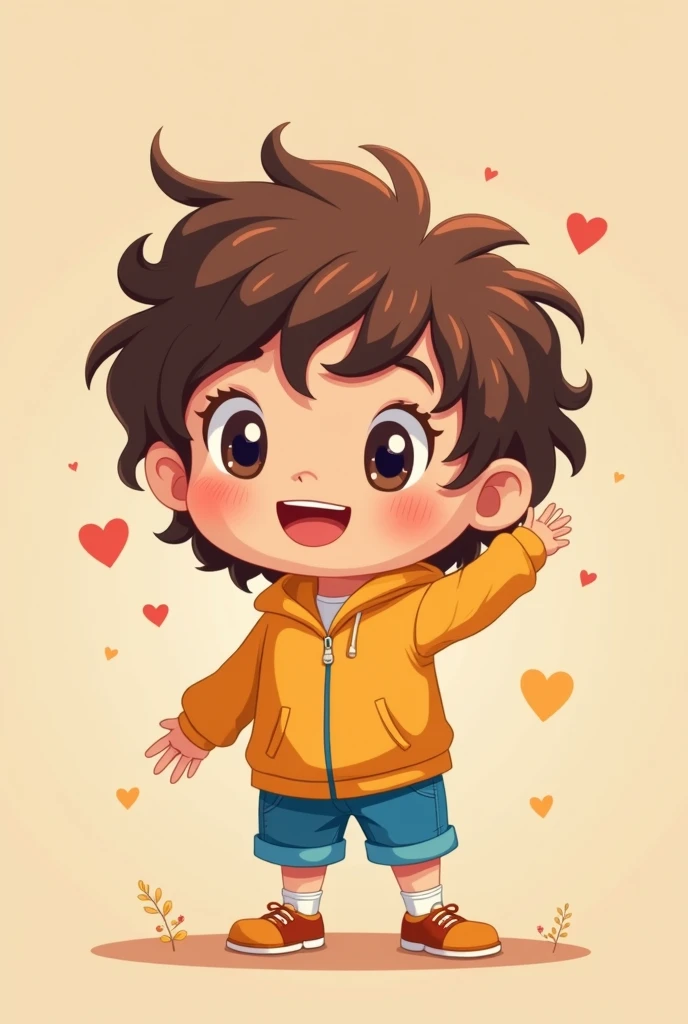 Cute cartoon girl boy love
