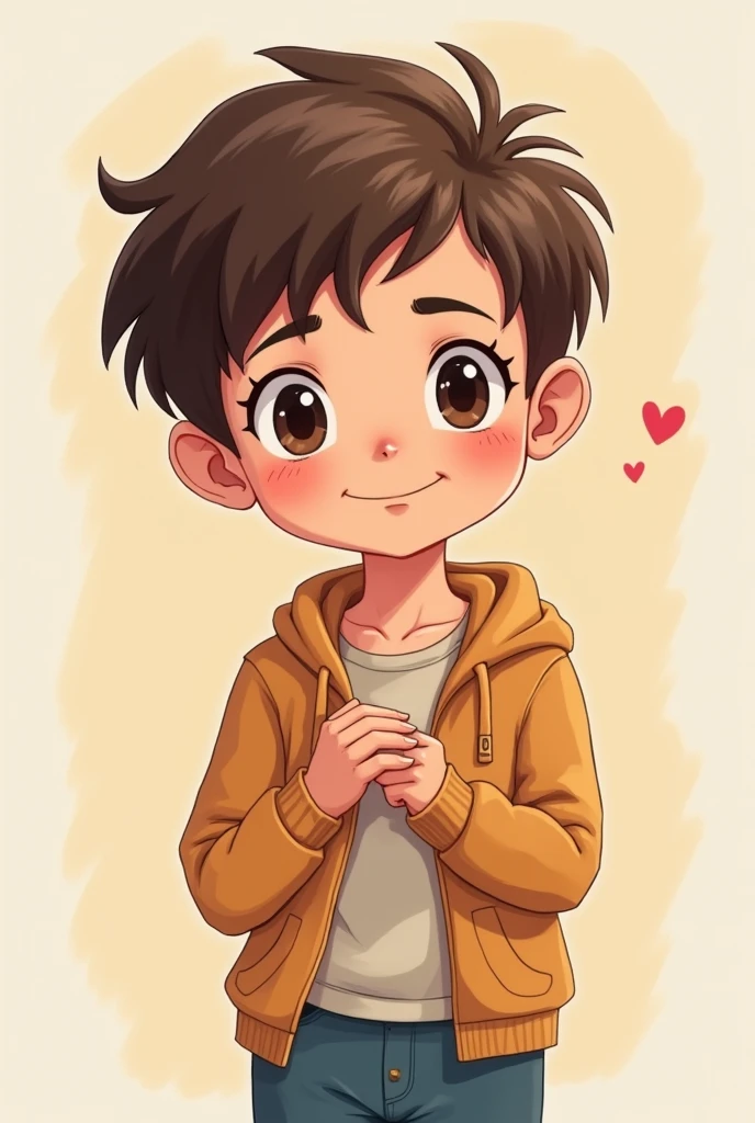 Cute cartoon girl boy love