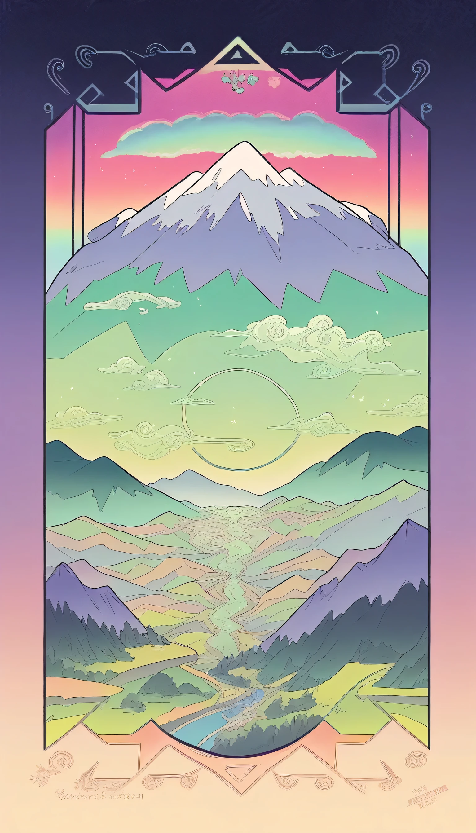 a high quality minimalist wallpaper, 2 tone color palette with sage green and pastel green, asymmetrical sharp cartoon mountains, photo-realistic, 8k, masterpiece, extremely detailed, stunning landscape, minimalist art, pastel green color scheme, intricate details, digital illustration, geometric shapes, sharp contrasts, clean design
