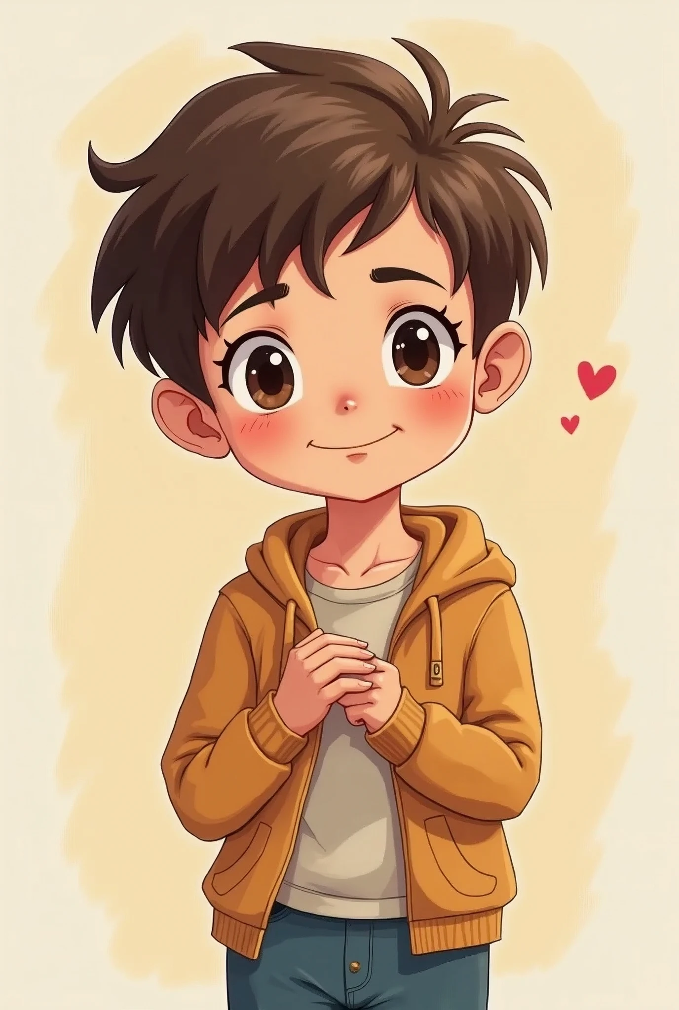 Cute cartoon girl boy love