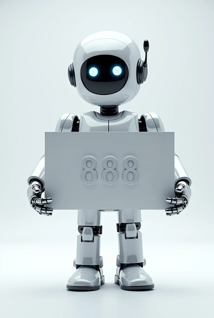 Robot holding a sign of 888